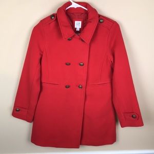GAP Kids Big Girls’ Red Double-Breasted Fleece Pea Coat